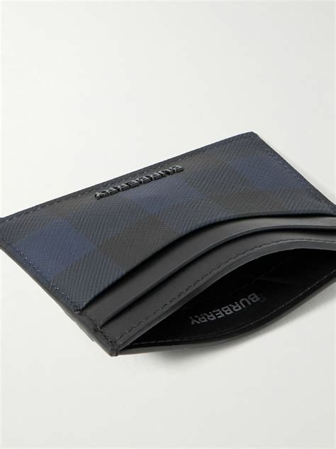 burberry checked canvas and leather cardholder|BURBERRY Leather.